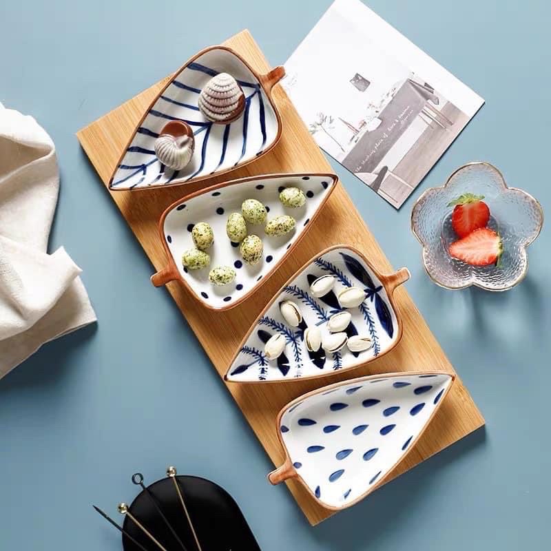 [ Hàng Có Sẵn ] SET 4 ĐĨA KÈM KHAY GỖ SIÊU XINH