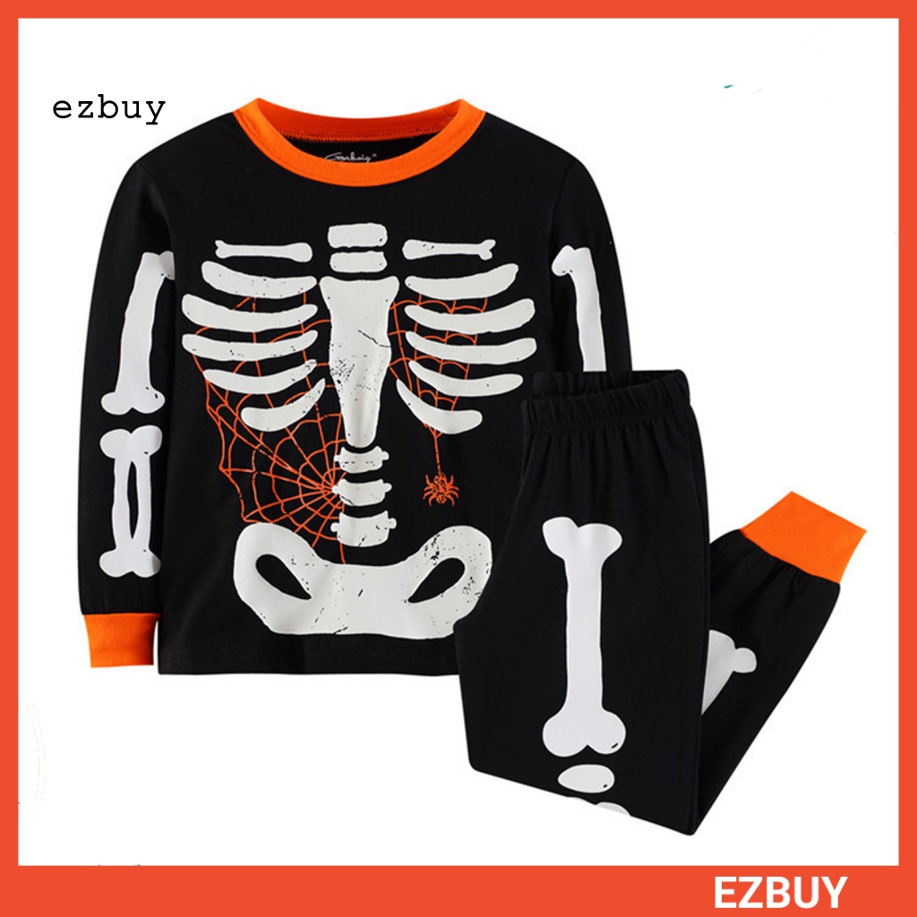 [EY] Bộ Đồ Ngủ Hình Bộ Xương Phát Sáng Trong Bóng Tối Giữ Ấm Mặc Ở Nhà Quyến