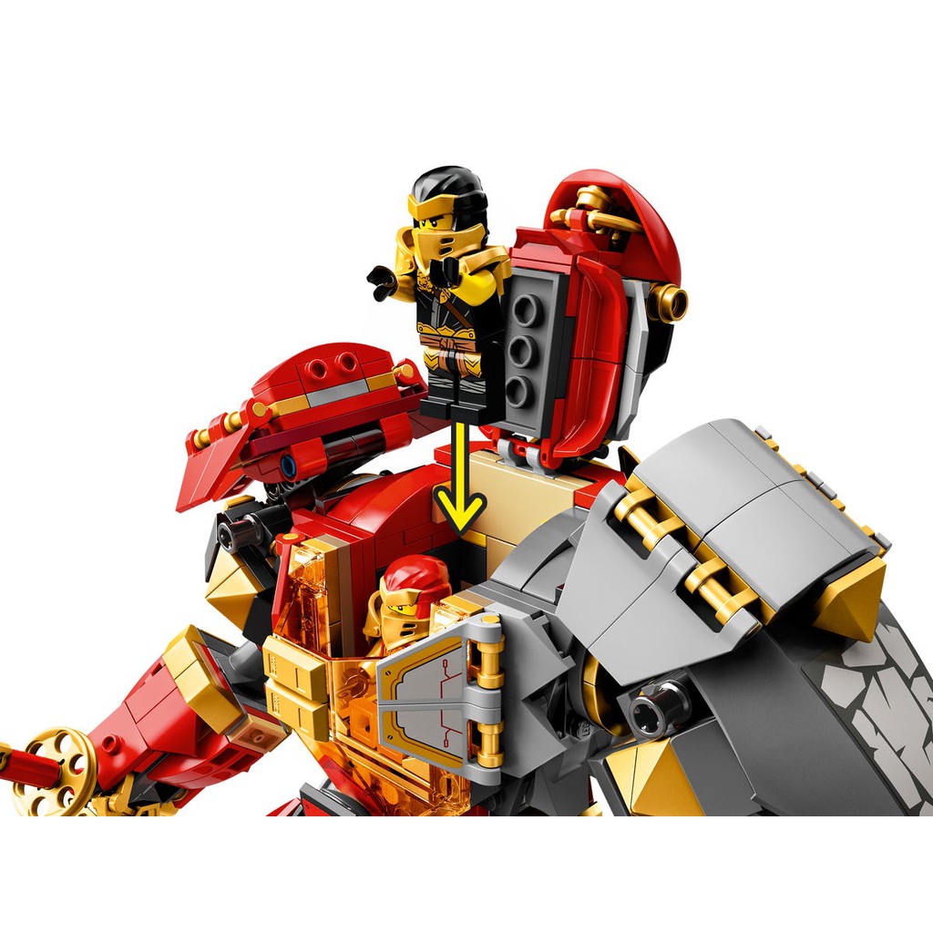 LEGO Ninjago 71720 (968 PCS) Người Máy Hợp Thể / NonLEGO Relics 7182 (976 PCS) Fire Stone Mech Đồ chơi giáo dục xếp hình