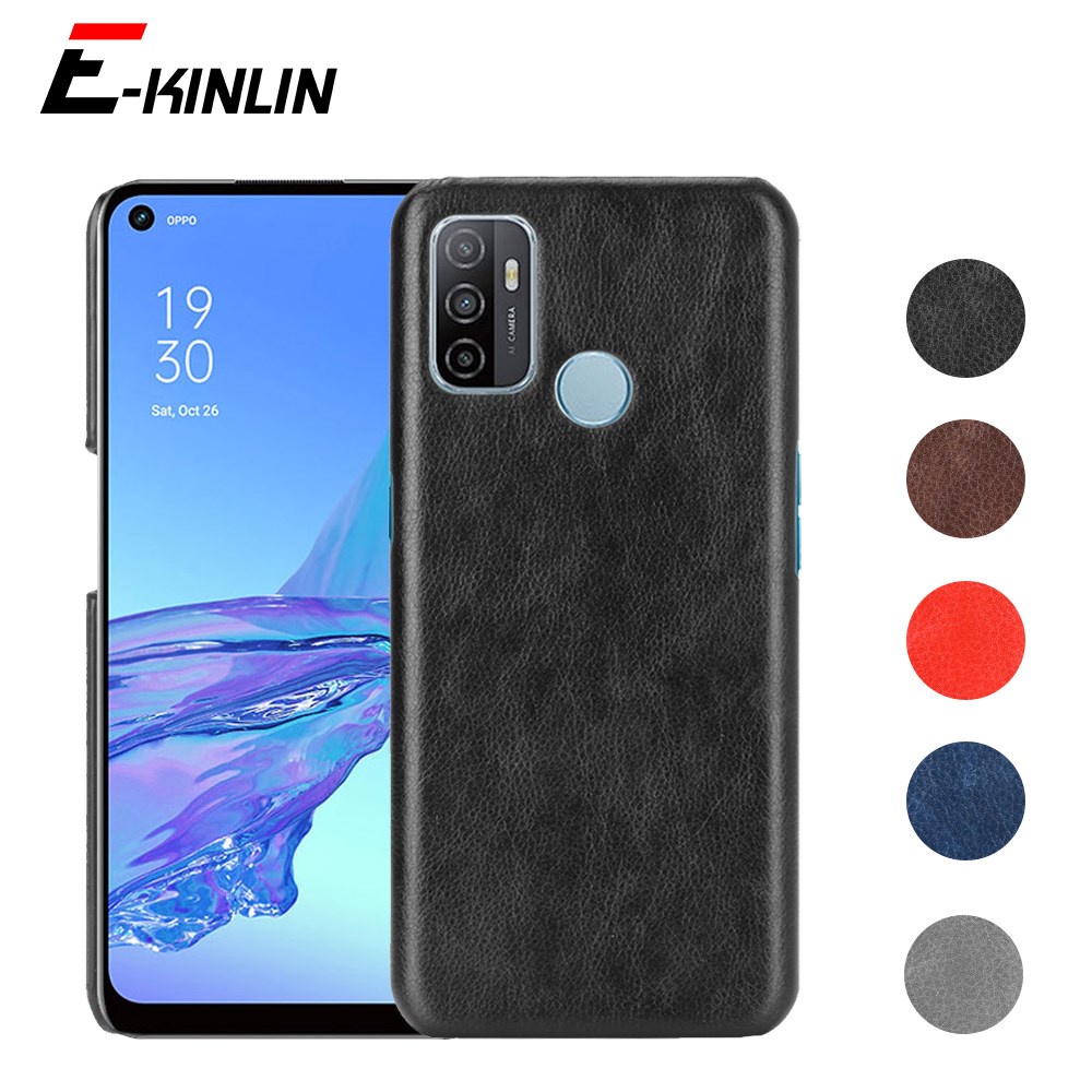 Ốp Điện Thoại PC Cứng Phối Da PU Phong Cách Cổ Điển Cho OPPO A11 A12 A12e A31 A32 A33 A52 A53 A53s