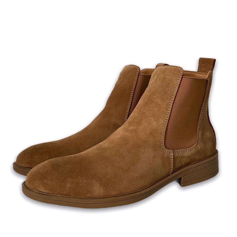 Giày nam da bò thật chelsea boots TEFOSS HN601 cao cổ vàng bò cao cấp size 38-44