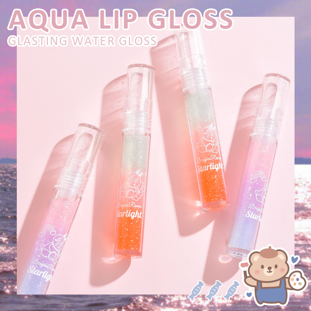 Lipstick 3-color Gradient Transparent Lip Glue Glaze Lip Oil Glass Lip Pearlescent Bright Moisturizing Doodle Lip Superposition Red | BigBuy360 - bigbuy360.vn