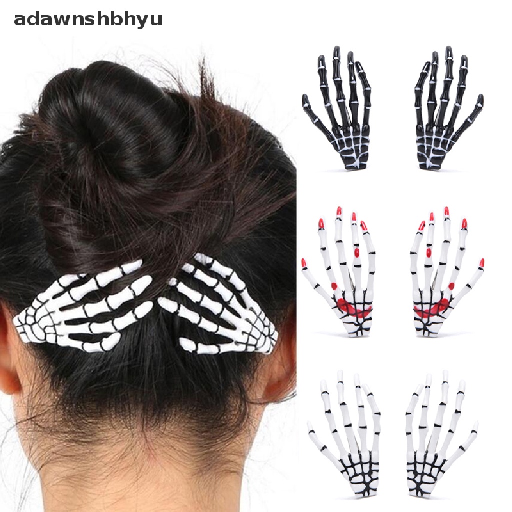 1 Kẹp Tóc Hình Xương Bàn Tay Phong Cách Gothic Punk Halloween