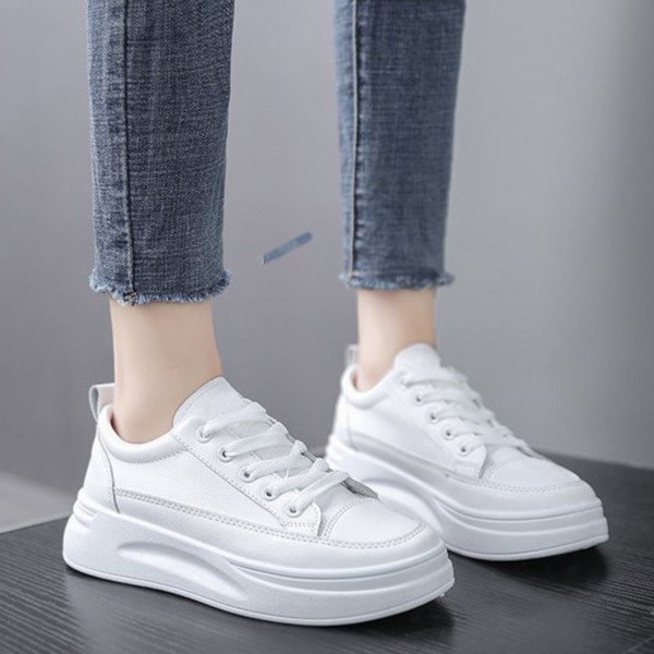 (CÓ HỘP) G4 Giày Nữ Đế Cao Sneaker nữ, Thể Thao Nữ Cổ Thấp Trắng Basic Bảo Hành, Tặng 3 Đôi Tất Cotton Khi Mua 2 SP