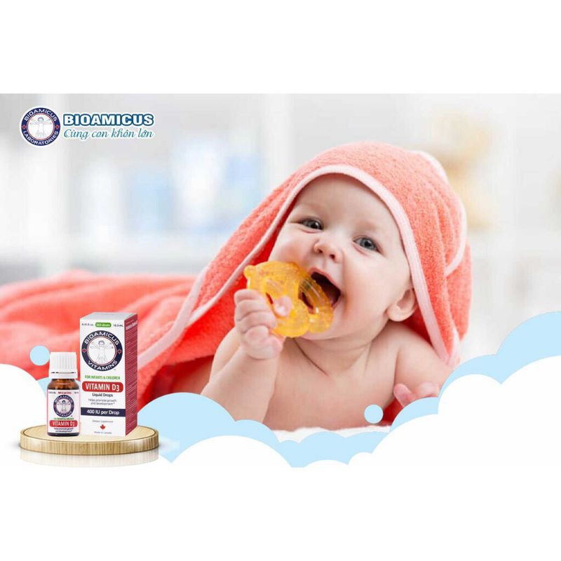 Bioamicus Vitamin D3 - Bổ Sung Vitamin D3 Giúp Phát Triển Xương, Răng Ở Trẻ - Canada