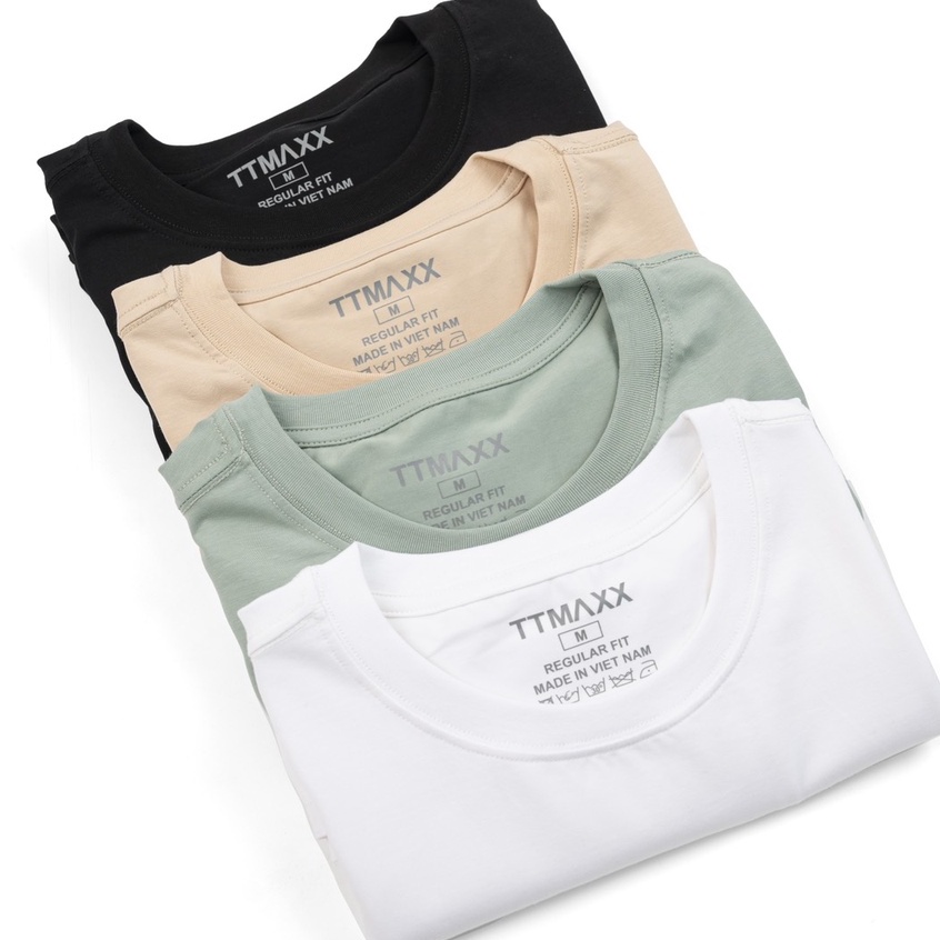 Áo Thun Nam Cổ Tròn Basic TTMAXX vải cotton dày dặn, co giãn, tay ngắn fom regular Fit 100cotton