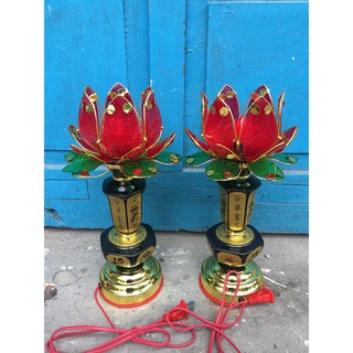 Combo 2 chiếc đèn thờ sen 1 bông cao 25cm