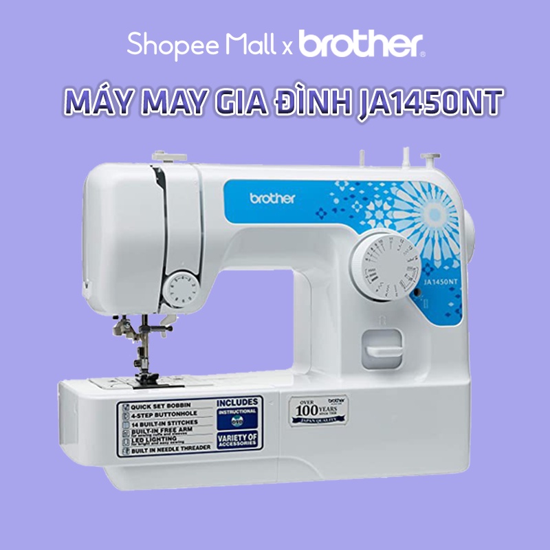 Máy may cơ Brother JA1450NT Hàng chính hãng, Bảo hành 12 tháng, Xỏ chỉ tự động