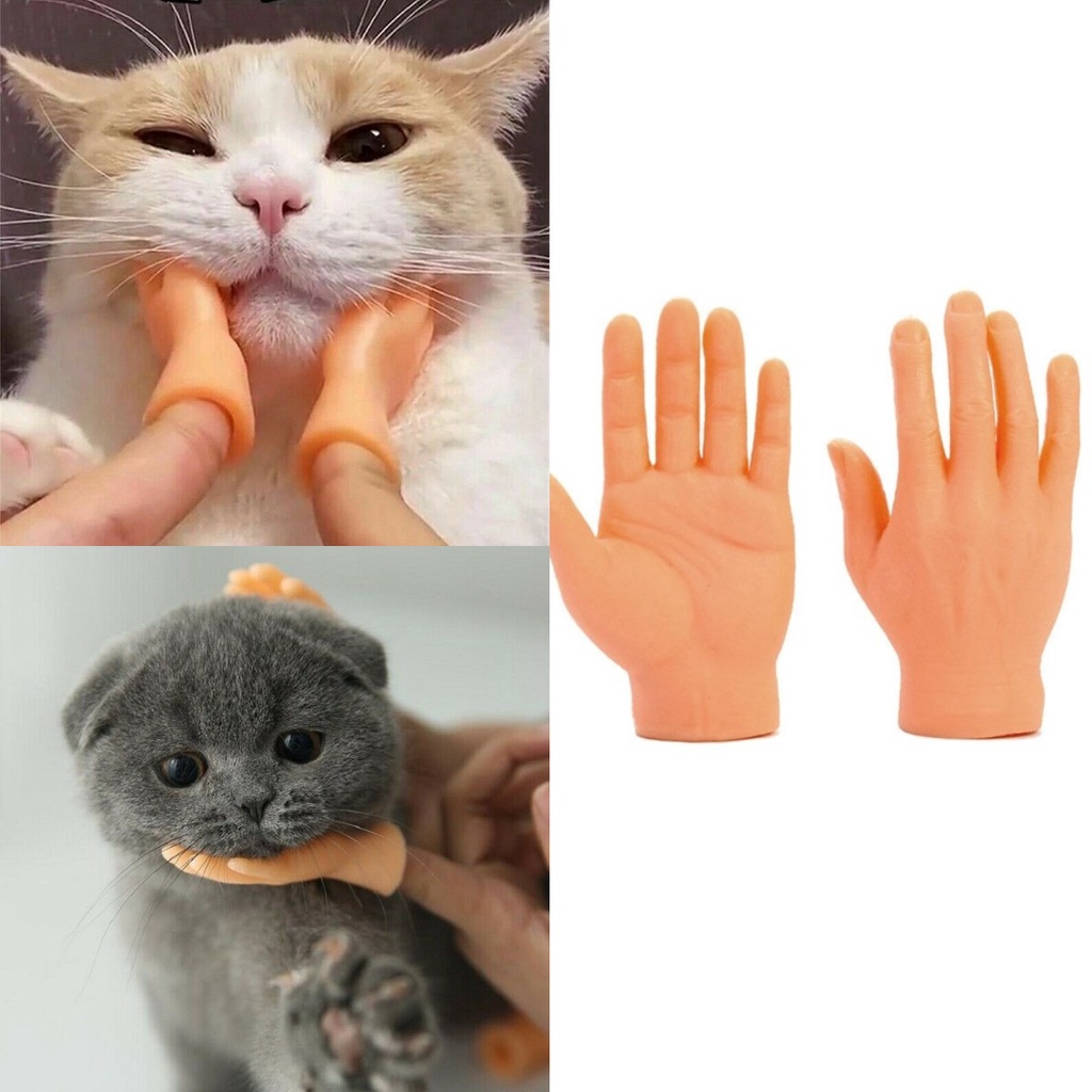 Set 2 Găng Tay Ngón Chân Nhân Tạo Chơi Khăm Bằng Silicone Cho Thú Cưng