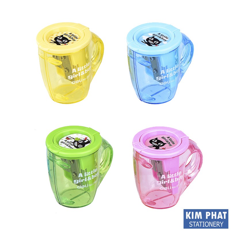 Gọt bút chì, chuốt chì hình cốc có ngăn đựng phoi DELI