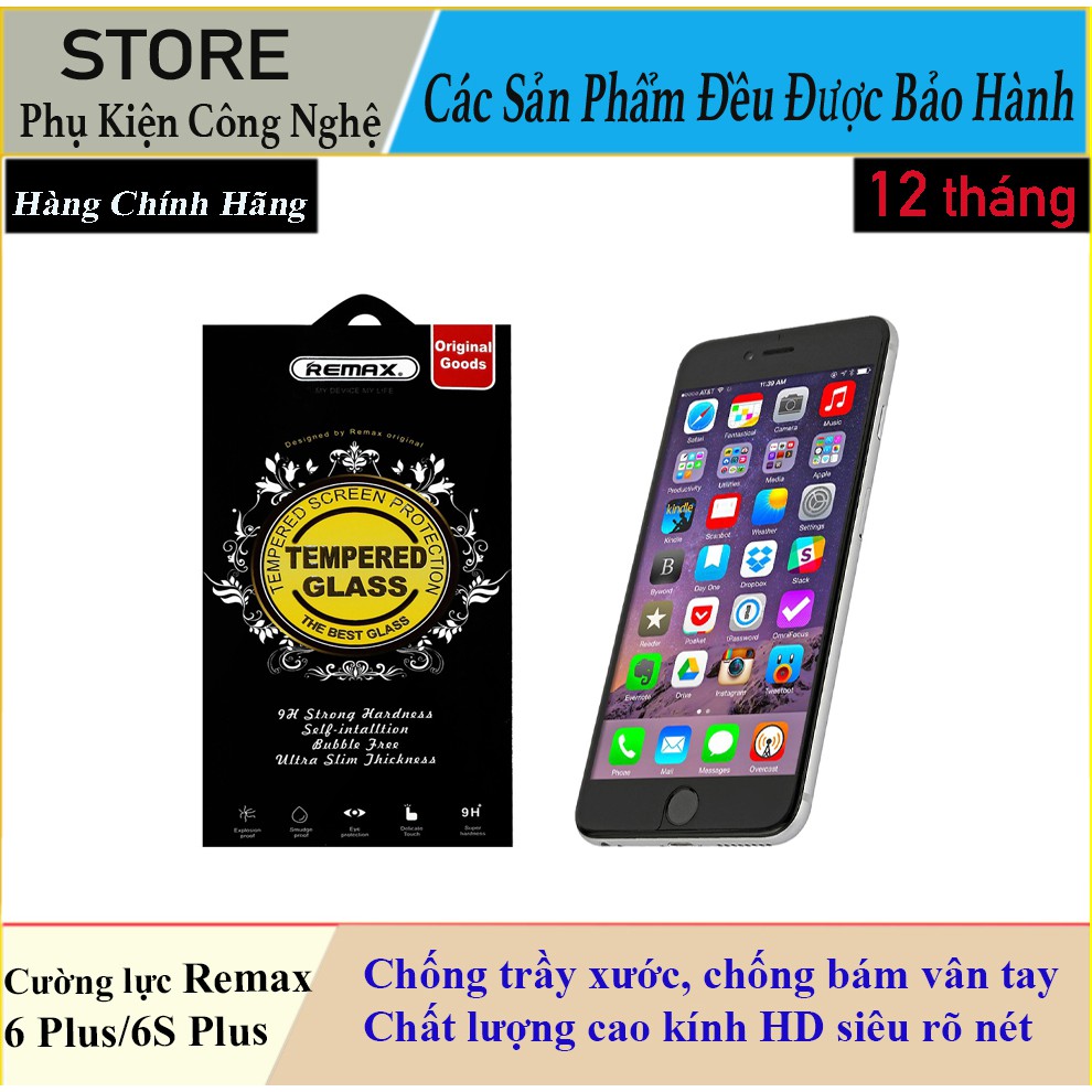 Kính Cường Lực Remax iPhone 6 Plus / 6s Plus (Trong Suốt)