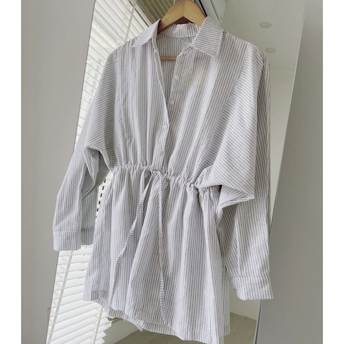 Jumpsuit Kẻ Sọc Dây Rút