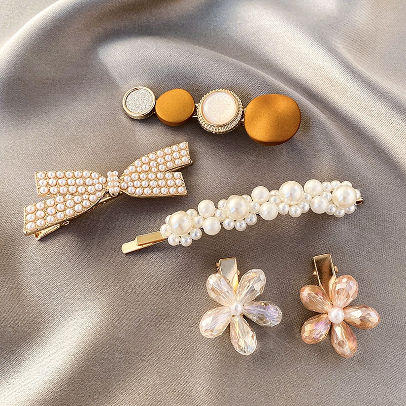 Kẹp Tóc Nữ Đính Ngọc Trai Kiểu Dáng Tinh Tế Phong Cách Hàn Quốc