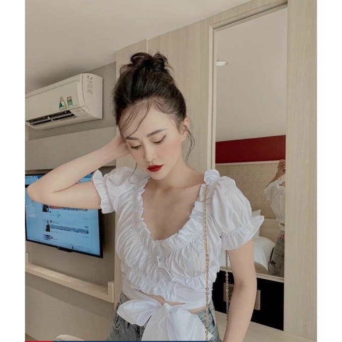 ÁO VOAN CROPTOP BUỘC EO - AK0016 | steven.factory