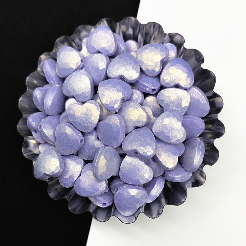 Bộ 30 Hạt Nhựa Acrylic 11.5mm Hình Trái Tim Làm Trang Sức Thủ Công