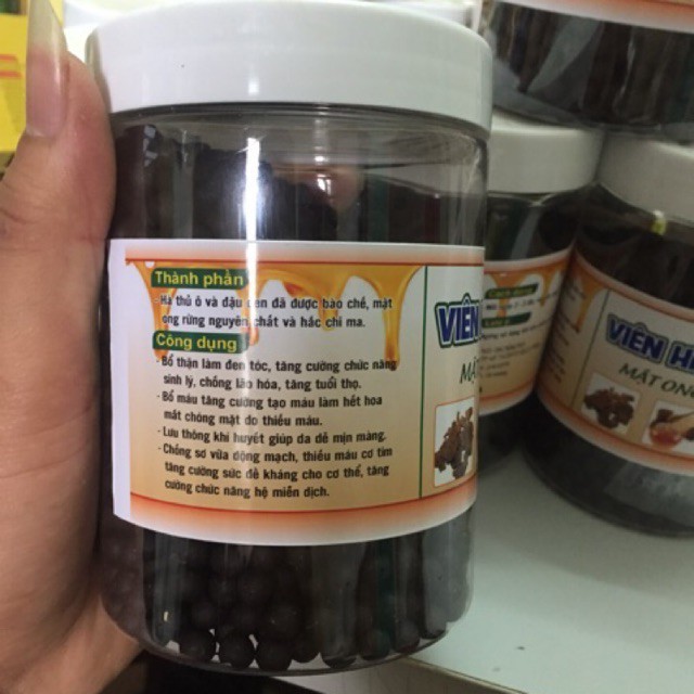 1 kg= 2 hộp viên hà thủ ô mật ong rừng trị bạc tóc, mất ngủ