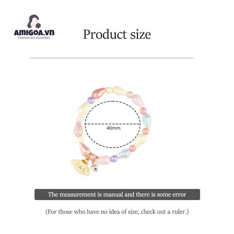 ✨✨Sanrio Vòng Đeo Tay Cặp Đôi Họa Tiết Hoạt Hình Chó Mèo Cinnamoroll Kitty Có Chuông Dành Cho Học Sinh Trẻ Em