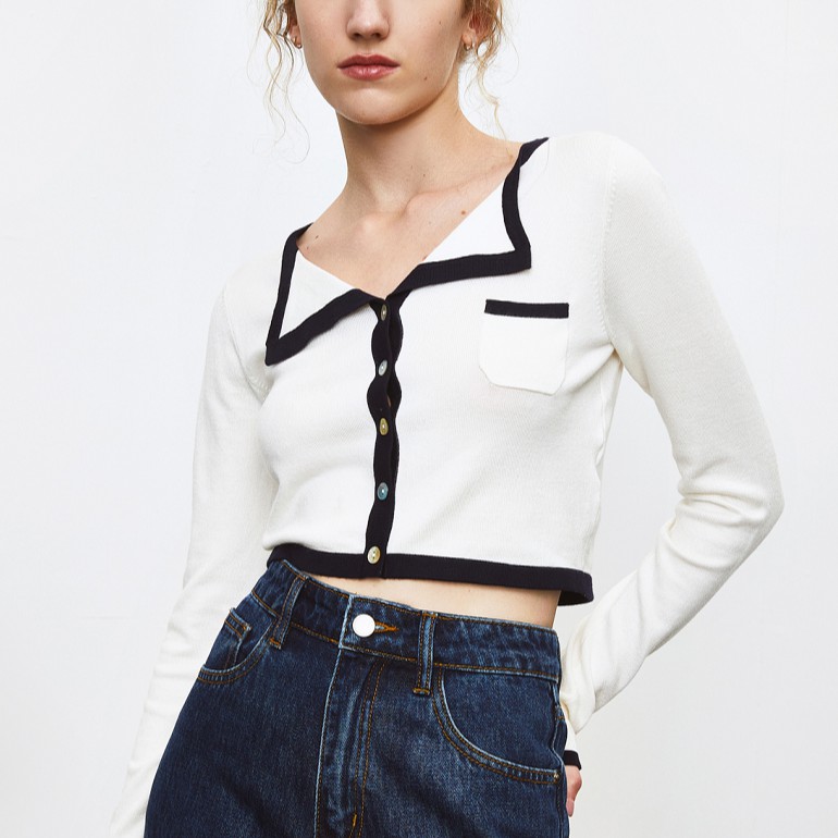 Áo Cardigan Xiaozhainv Dệt Kim Tay Dài 2 Màu Sắc Tùy Chọn Trẻ Trung Thời Trang | BigBuy360 - bigbuy360.vn