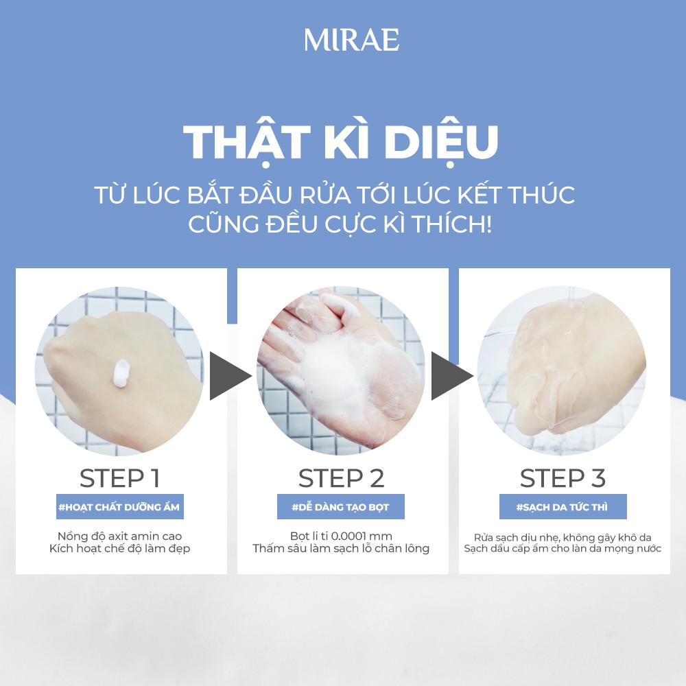 Sữa Rửa Mặt MIRAE làm sạch, cấp ẩm hỗ trợ dưỡng da