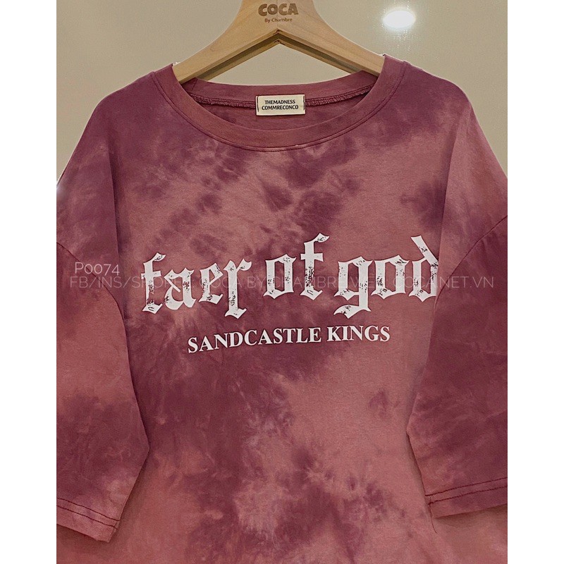 [P0074]🎴 Áo thun áo phông loang form rộng unisex FAER OF GOD vải cotton mỏng mát (Có sẵn/ảnh thật) | BigBuy360 - bigbuy360.vn