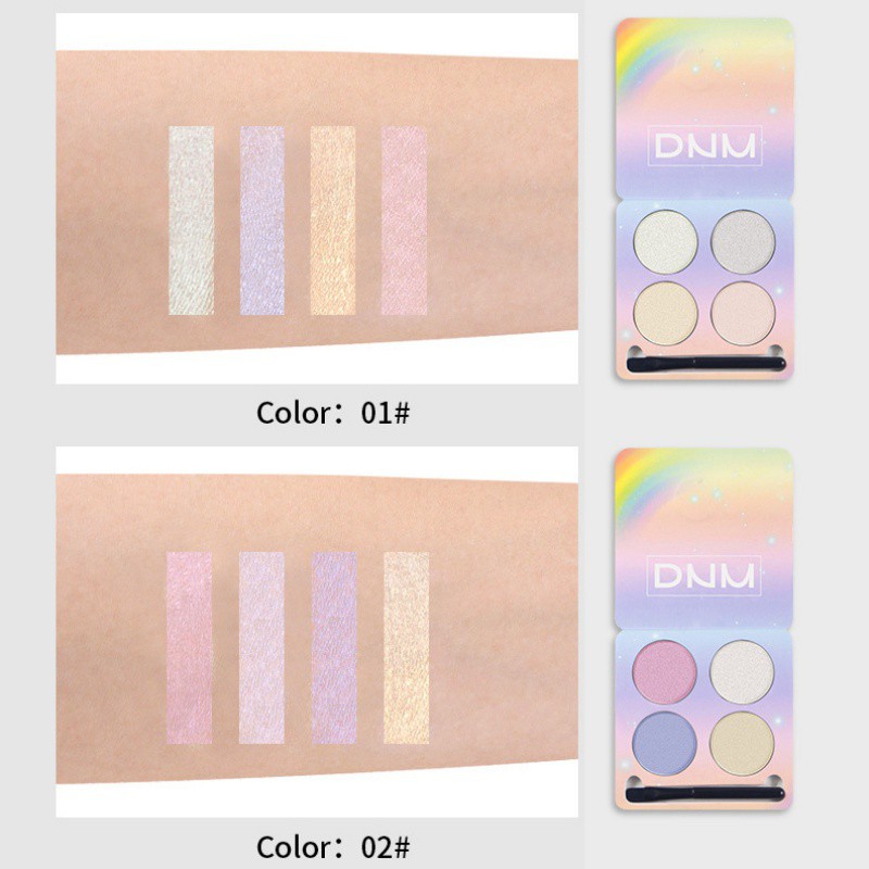 [Hàng mới về] Bảng màu phấn mắt DNM chống nước lâu phai 4 màu sắc kết hợp kèm cọ trang điểm tiện lợi | BigBuy360 - bigbuy360.vn