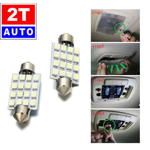 Đèn led trần, cốp xe hơi ô tô loại 16 mắt LED 42mm: SKU:300