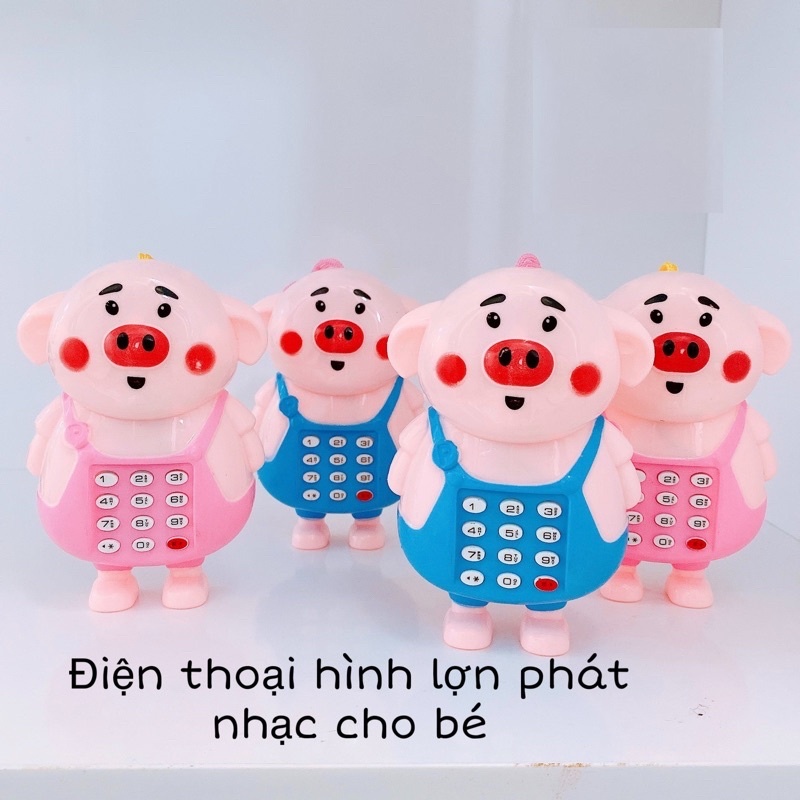 Điện Thoại Đồ chơi Phát Nhạc Chạy Pin Hình Con Heo Hồng Giành Cho Bé Yêu