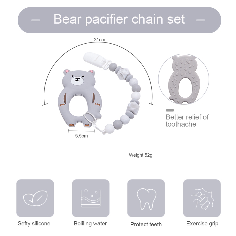 Set dây buộc ti giả Mamimamihome kiểu chú gấu dễ thương cho bé