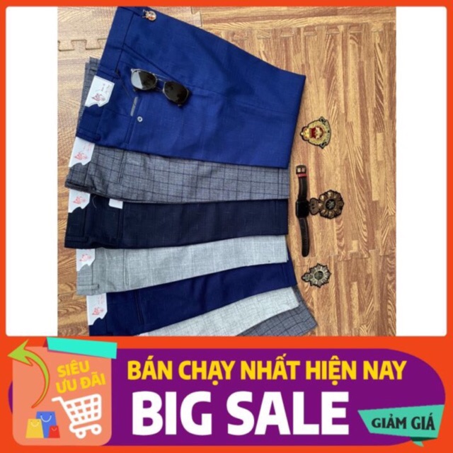Quần ngố kẻ cao cấp-Quần ngố kẻ-Dáng ôm-Co giãn nhẹ