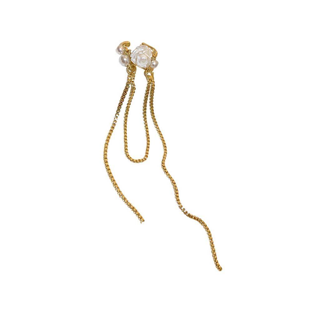 Khuyên Tai Dạng Kẹp Hình Hoa Dây Xích Thanh Lịch Hợp Thời Trang Cho Nữ