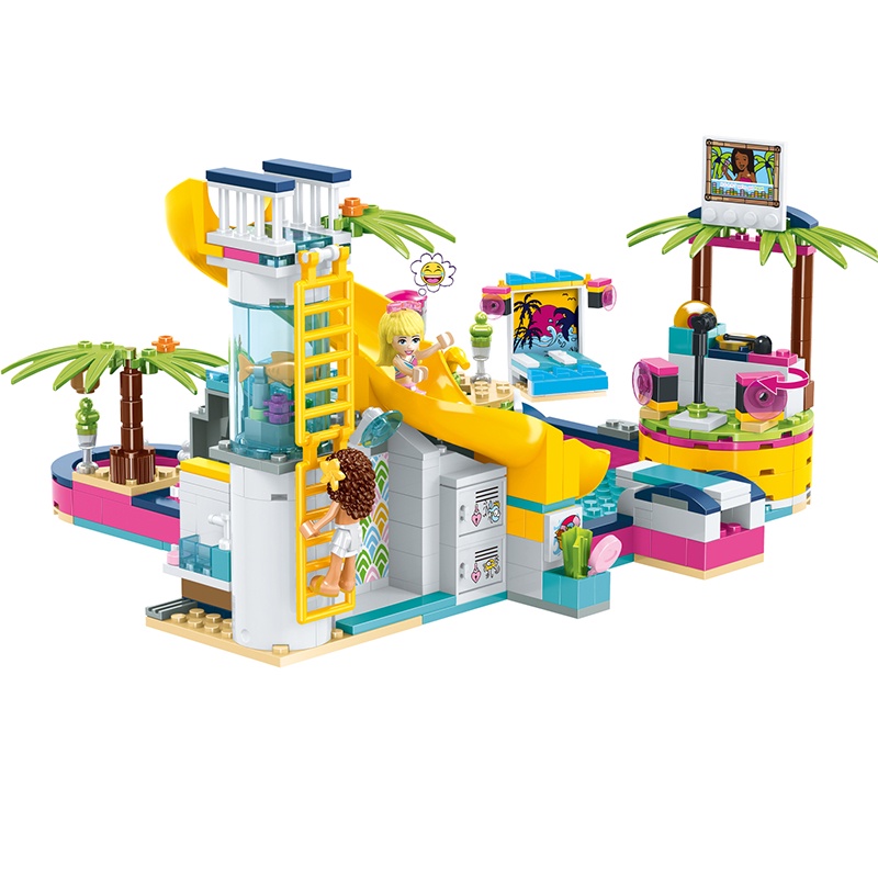 Bộ 552 Khối Lego Lắp Ráp Mô Hình Tiệc Bể bơi Andrea Vui Nhộn Cho Bé