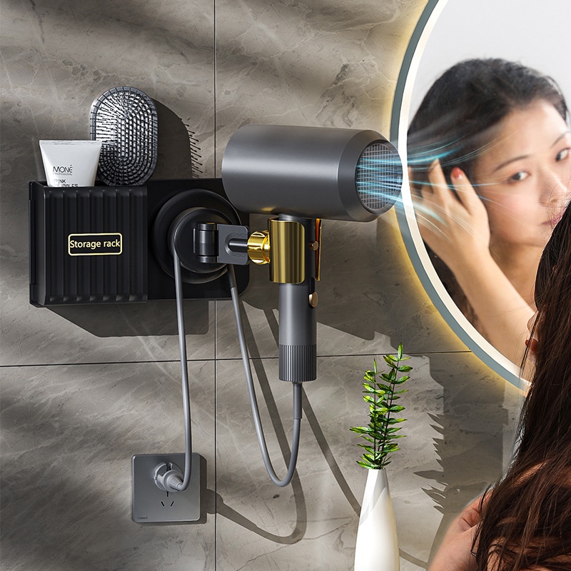 Giá Đỡ Máy Sấy Tóc Gắn Tường Tùy Chỉnh Tiện Dụng Cho Phòng Tắm