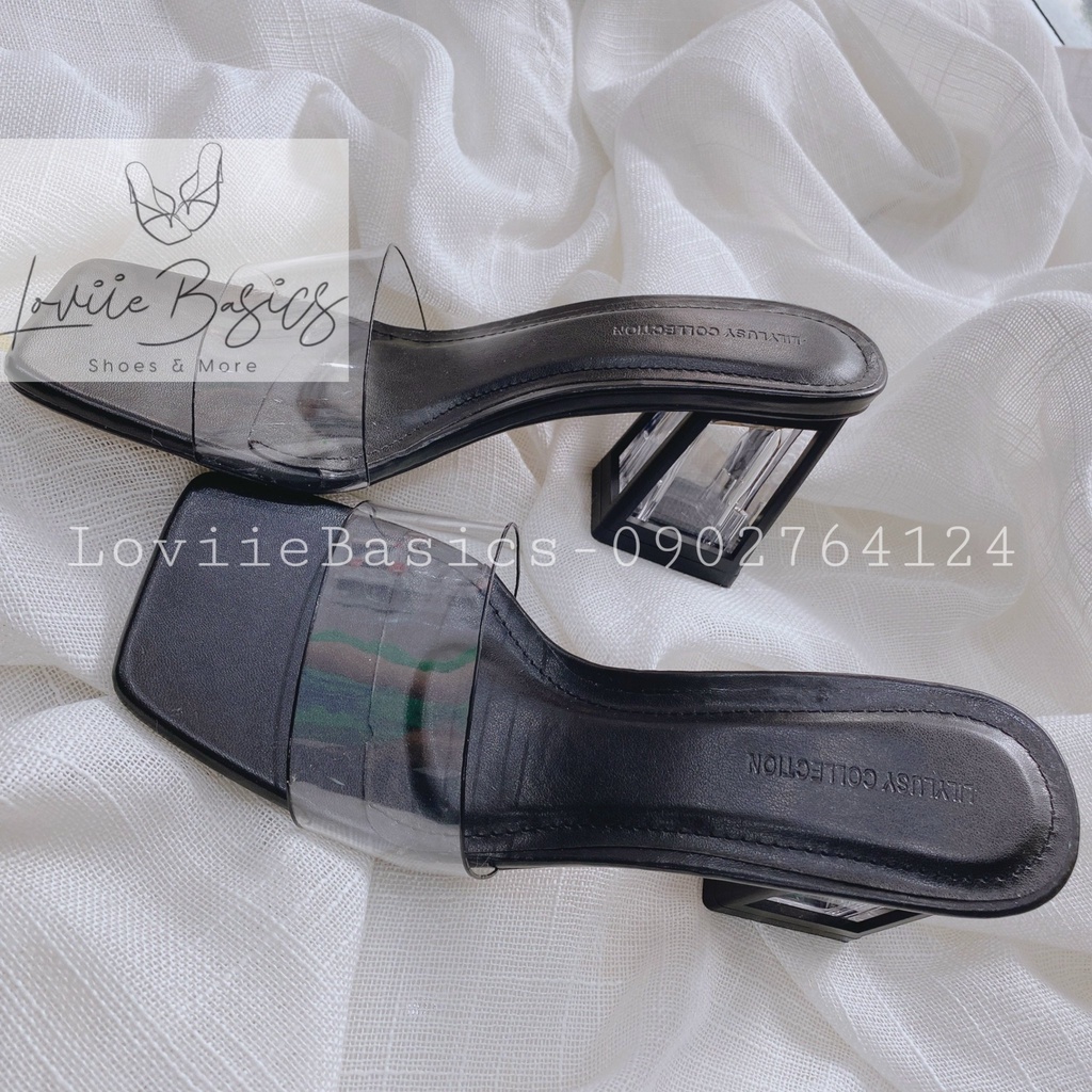 GUỐC CAO GÓT LOVIIECORNER - GIÀY THỜI TRANG MŨI VUÔNG QUAI TRONG - DÉP NỮ ĐẾ VUÔNG 7 PHÂN D220233