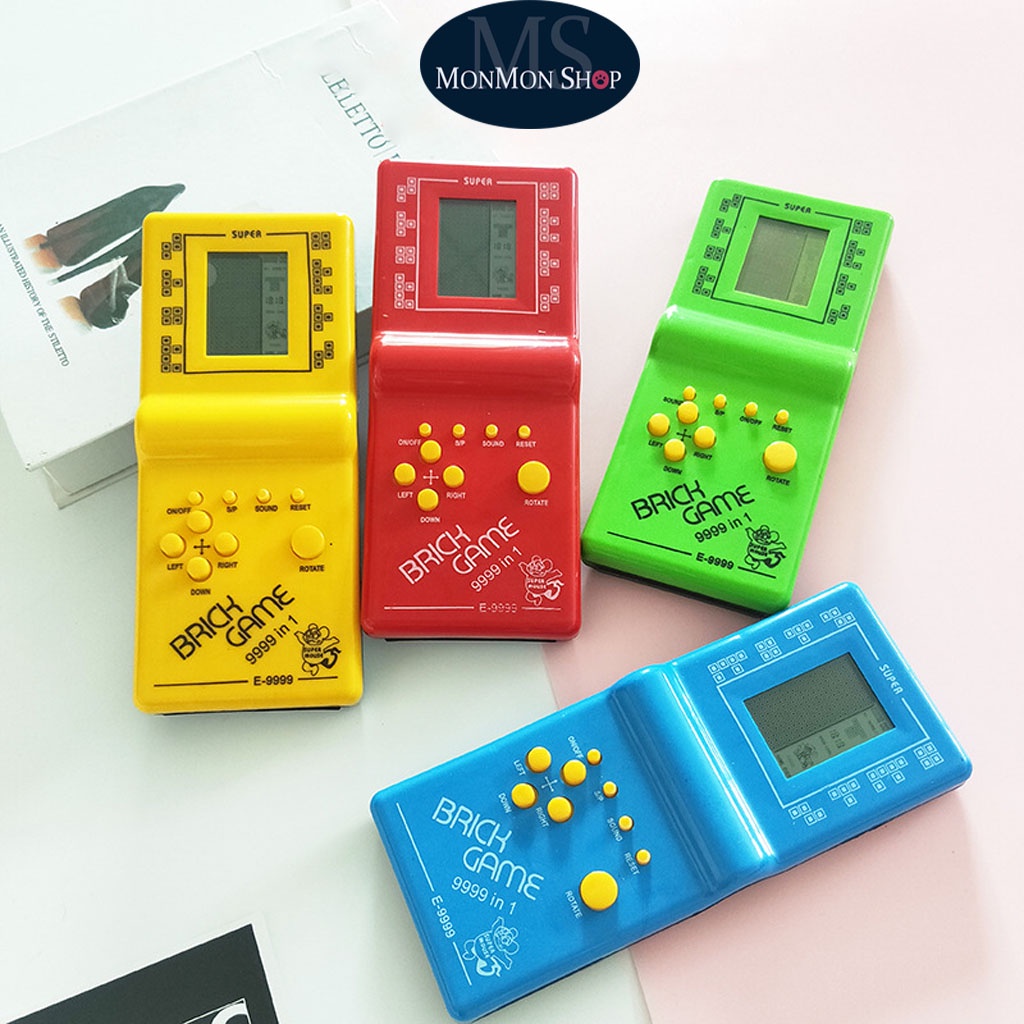 Máy Chơi Game Điện Tử Cầm Tay Xếp gạch, Máy chơi  Xếp Hình Huyền Thoại 8x 9x brick game 9999