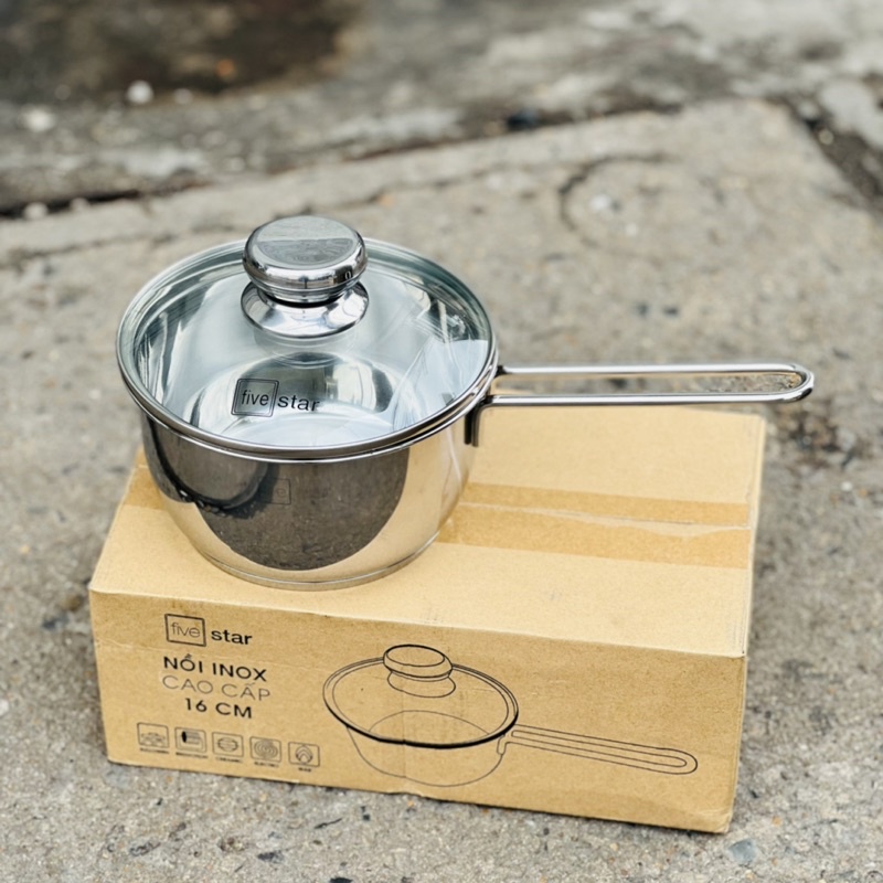 Nồi (quánh) có tay cầm inox 16cm Fivestar