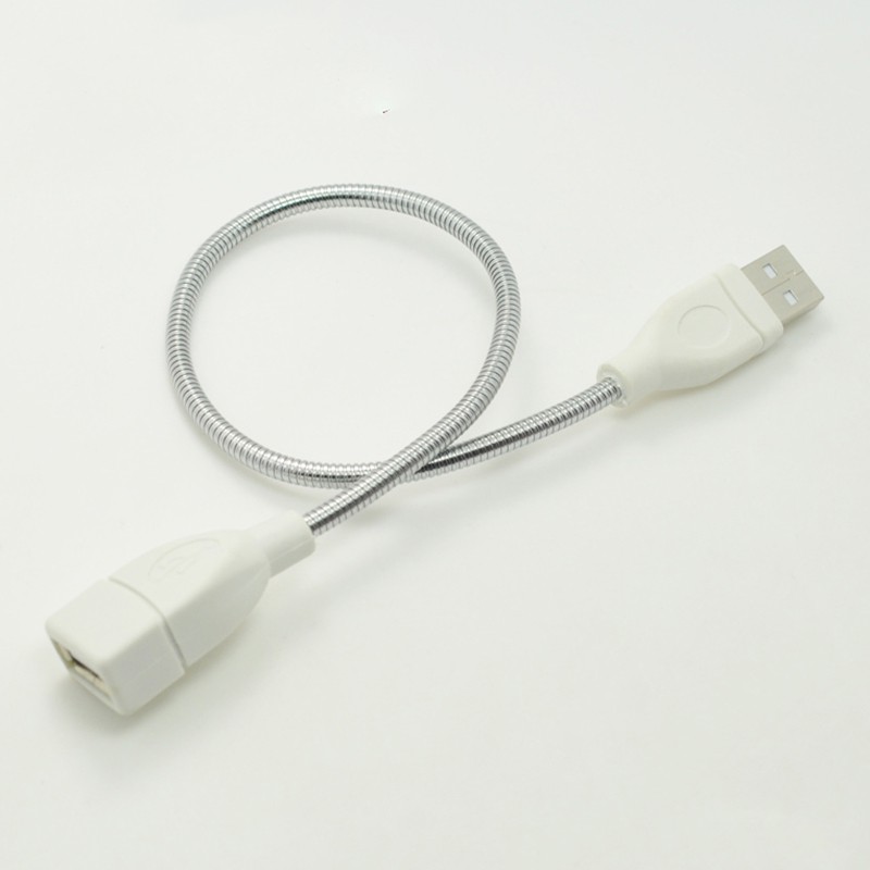 Set 3 Dây Cáp Nối Dài Ống Kim Loại Linh Hoạt Cho Bóng Đèn USB