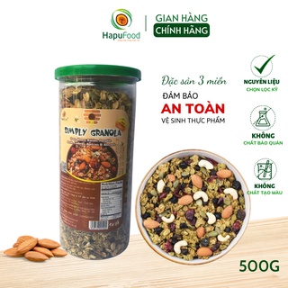 Granola dinh dưỡng HAPUFOOD vị matcha, ngũ cốc giảm cân 500G