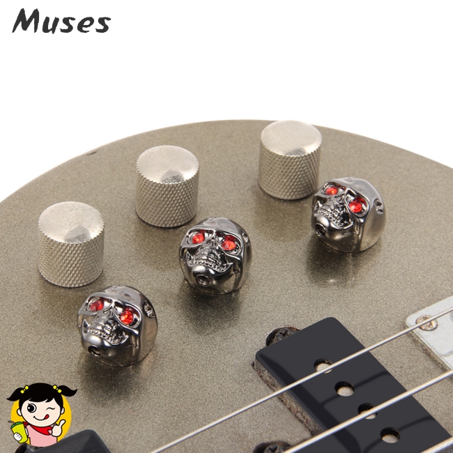 Muse07 4 pcs Skull Head Knob Volume Tone Control Knob for Guitar