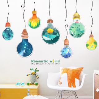 Decal dán tường hình bóng đèn hoạ tiết đại dương độc đáo