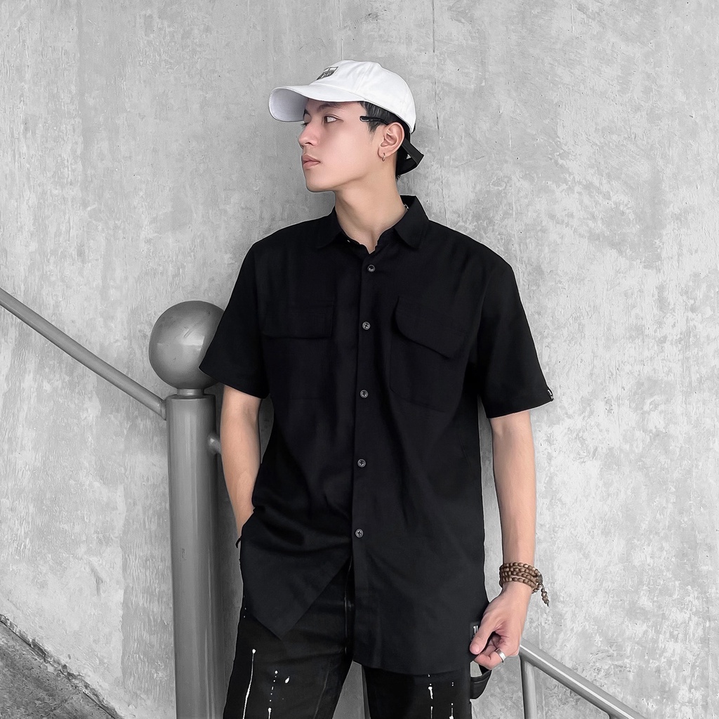 Áo Sơmi cộc tay basic, JACKLANE, Áo sơmi cộc tay Unisex Jack Lane