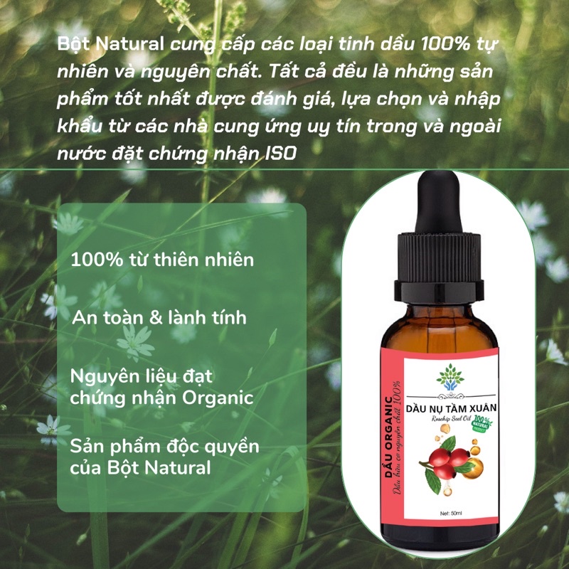 Dầu nụ tầm xuân nguyên chất 100%  - Rosehip Seed Oil Organic 10ml-50ml | Bột Natural
