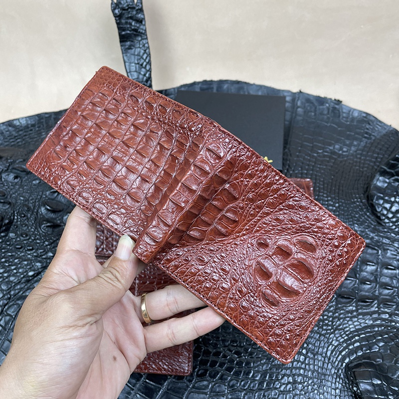 Ví Nam Da Cá Sấu Thật Da Gù Nguyên Con Cao Cấp ST020 Nhiều Màu Lựa Chọn Bảo Hành Da 24 Tháng Full Hộp Tặng Kèm Móc Khóa