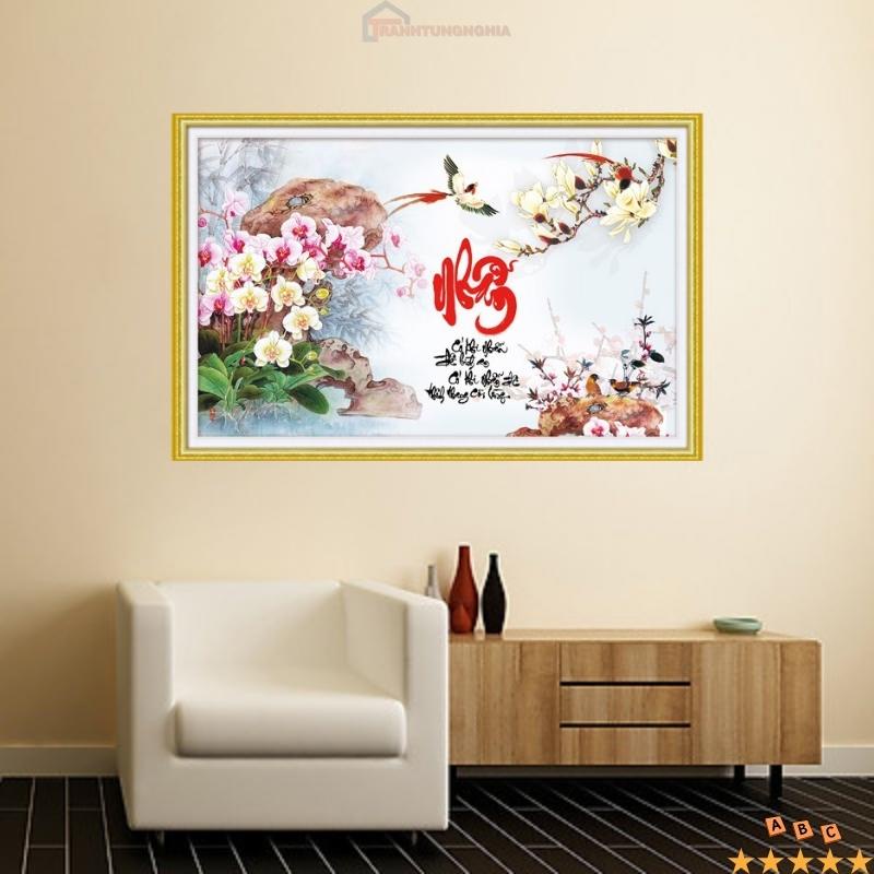 Tranh đính đá, tranh thêu chữ thập chữ nhẫn