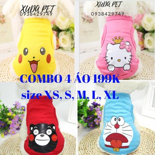 Combo 4 áo ba lỗ bất kỳ xudapet - aochomeo màu ngẫu nhiên