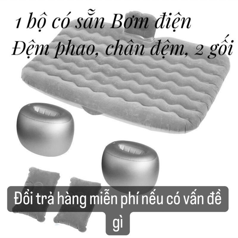 Đệm hơi xe ô tô, nệm hơi ô tô, Đệm phao xe hơi cao cấp, Vải Nhung, Chống nước + Tặng 2 gối, Bơm điện - SEVEN.CAR
