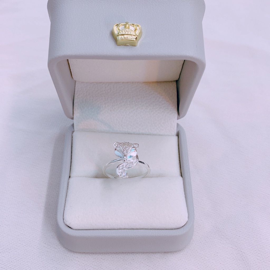 Nhẫn nữ hồ ly đính đá chuẩn bạc ta sáng đẹp - Kho sỉ bạc Nhất Linh