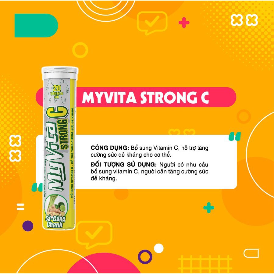 MyVita Strong C - viên sủi Bổ sung vitamin C, hỗ trợ tăng cường sức đề kháng cho cơ thể - cvspharmacy | BigBuy360 - bigbuy360.vn