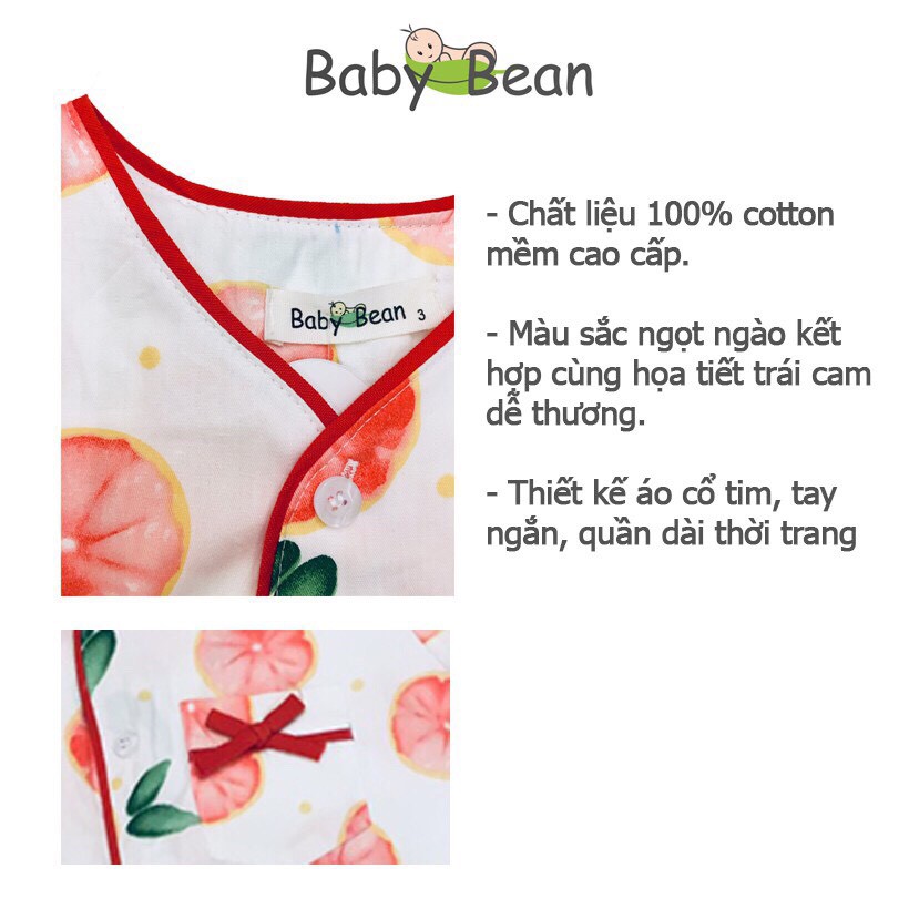 [MÃ THƯƠNG HIỆU YÊU THÍCH Voucher giảm 10%] Đồ Bộ Cotton Pyjama cổ Tim hình Thỏ Mèo Bé Gái BabyBean