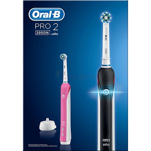 Bàn chải điện Oral-B Pro 2950N CrossAction (Set 2 cái) - Hàng nhập khẩu