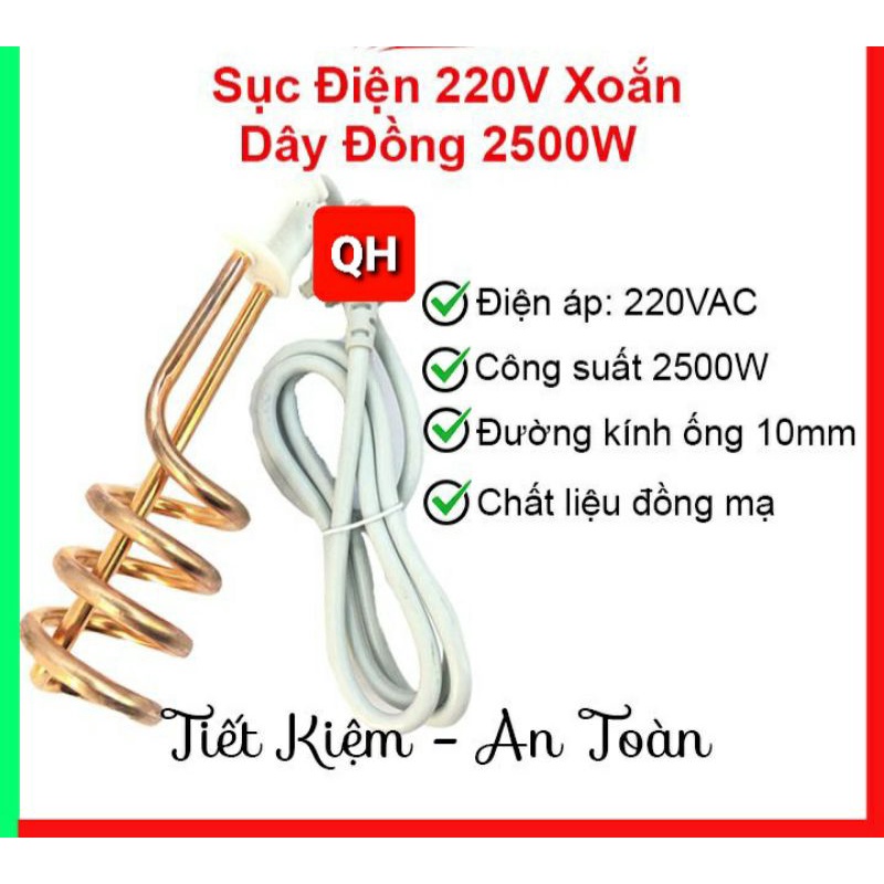 Sục đun nước 2500W - Sục nấu nước 2500W ( an toàn tiện dụng)